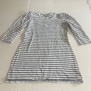 A.L.C. Striped black white elbow Sleeve Dress top w ruffle top shoulder pads